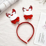 HULIANFU 2023 Red Christmas Hair Band Cartoon Santa Claus Snowman Antlers Headband Merry Christmas Decor Adult Kids Naviidad Gifts Noel Toys
