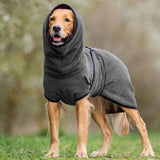HULIANFU Pet Clothes Dog Towelling Drying Super Absorbent Robe Soft quick drying Polyester Sleepwear Coat Warm Apparel
