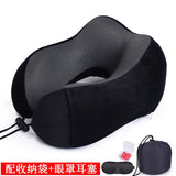 HULIANFU U Shaped Memory Foam Neck Pillows Soft Travel Pillow Massage Neck Pillow Sleeping Airplane Pillow Cervical Healthcare Bedding