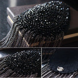 HULIANFU New Clothing Epaulettes Accessories Patch Metal Diamond Tassels Epaulet Dress Apparel Accessories