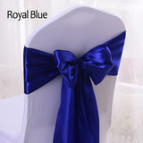 HULIANFU Wedding Satin Chair Sashes Party Chairs Bands Gold Pink Chair Knot Cover Decoration Chairs Bow For Chair Decoration Banquet