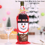 HULIANFU   Xmas Wine Bottle Dust Cover Noel Navidad Christmas Decoration for Home Dinner Decor Christmas Gift Tree Ornament New Year 2023