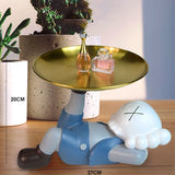 HULIANFU Violent bear statue Tidy Bear Statue With Metal Tray Storage Keys, Candy, Friut Home Ornaments Decoration Table Room Decorations