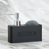 HULIANFU Modern kitchen accessories Soap Dispenser Set Liquid hand soap dispenser pump bottle brushes Holds and Stores Sponges Scrubbers