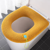 HULIANFU Winter Warm Toilet Seat Cover Closestool Mat 1Pcs Washable Bathroom Accessories Knitting Pure Color Soft O-shape Pad Bidet Cover