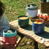 HULIANFU Portable Breakfast Cup With Lid and Spoon Multifunction Oatmeal Cup Cereal Nut Yogurt Mug Snack Cups Small lunch box soup bowl
