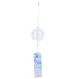 HULIANFU Japanese Style Glass Wind Chimes Hanging Craft Wind Bell Home Decor Sakura Cherry Blossom Pattern