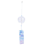 HULIANFU Japanese Style Glass Wind Chimes Hanging Craft Wind Bell Home Decor Sakura Cherry Blossom Pattern