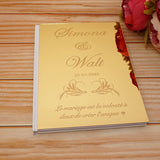 HULIANFU Personalized Wedding Guestbook Acrylic Mirror Cover Signature Books Customized Gift Engagement Souvenir Party Decor Favors