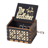 HULIANFU  Wooden Hand Crank Music Box Magic School Game Jurassic Park Godfather Children  Holiday Gift Christmas New Year Gift