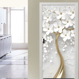 HULIANFU  PVC Self-Adhesive Waterproof Door Sticker Modern 3D Abstract Line Mural Wallpaper Living Room Study Home Decor Art Door Poster
