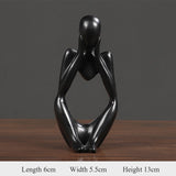 HULIANFU Thinker Statue Abstract Figure Sculpture Mini Character Statue Ornaments For Home Desktop Furnishings Home Decor Birthday Gift