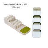 HULIANFU Knife Holder Spoons Storage Plastic Cutlery Drawer Storage Box Durable Plastic Tray Cutlery Rack For Kitchen Storage