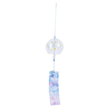 HULIANFU Japanese Style Glass Wind Chimes Hanging Craft Wind Bell Home Decor Sakura Cherry Blossom Pattern
