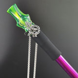 HULIANFU Reusable Hookah Mouthpiece  with Stainless Chain Strap Shisha Mouth Tips Silicon Resin Chicha Narguile Water Pipe Mouthpieces