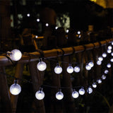 HULIANFU Solar String Lights Outdoor 60 Led Crystal Globe Lights with 8 Modes Waterproof Solar Powered Patio Light for Garden Party Decor