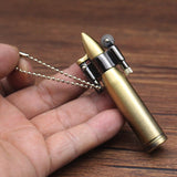 HULIANFU Retro Bullet Flint Free Fire Lighter Torch Grinding Wheel Keychain Oil Lighter New Metal Cigar Cigarette Lighter Gadget For Man