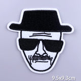 HULIANFU Patches On Clothes Stickers Hippie Rock Stripes Embroidered Patches For Clothing Iron On Patch Skull Biker Stripes for Jackets
