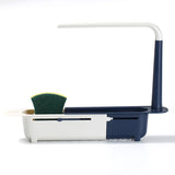 HULIANFU Telescopic Sink Shelf Kitchen Sinks Organizer Soap Sponge Holder Sink Drain Rack Storage Basket Kitchen Gadgets Accessories Tool