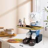 HULIANFU Violent bear statue Tidy Bear Statue With Metal Tray Storage Keys, Candy, Friut Home Ornaments Decoration Table Room Decorations