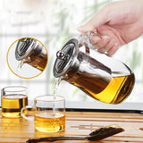 HULIANFU Teapot Glass Explosion-proof High Temperature Flower Teapot Teacup Teapot Filter Single Pot Tea Set Home Tea Cup Glass Juice Cup