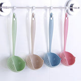 HULIANFU Soup Spoon Ladle Silicone Pot Spoons With Long Handle Spoon Cooking Colander Utensils Scoop Tableware Spoon Kitchen Accessories