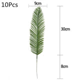 HULIANFU Tropical Palm Leaves Summer Monstera Artificial Silk Turtle Leaves For Home Hawaiian Luau Beach Wedding Party Decor Fake Plants