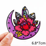 HULIANFU Van Gogh Embroidered Patches on Clothes DIY Cartoon Wave Applique Clothing Thermoadhesive Patches for Clothing DIY