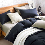 HULIANFU Pure Color Double Duvet Single Twin Comforter Bedding Set 2/3 Bed Cover Set King Queen Size Bed Box Duvets Linen Quilt Cover