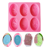 HULIANFU New 4 Cavity 3D Handmade Silicone Soap Molds Massage Therapy Bar Making Mould Tools DIY Oval Shape Soaps Resin Crafts