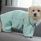 HULIANFU Wearable Dog Bathrobe Towels Super Absorbent Dog Bath Towel Coral Fleece Drying Robes Moisture Absorbing For Dog And Cat