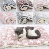 HULIANFU Pet Sleeping Mat Cat Bed Dog Bed Thickened Pet Soft Wool Mat Blanket Mmattress Household Portable Washable Warm Carpet