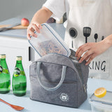 HULIANFU Lunch Bag Lunch Box Thermal Insulated Canvas Tote Pouch Kids School Bento Portable Dinner Container Picnic Food Storage Bags