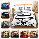 HULIANFU ONE Piece Japan Anime Game Summer Bed Pillowcases Quilt Duvet Cover Set Single Queen King 3D Photo Bedding Set