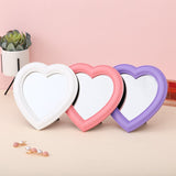 HULIANFU Pink Love Mirror Desktop Makeup Mirror Wall Mounted Dual-Use Vanity Mirror Girl Room Wall Decoration Heart-Shaped Mirror