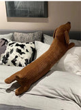 HULIANFU JOYLOVE 55~120cm Dachshund Dog Cushion Lovers Brown Cute British Short-legged Dachshund Dog Pillow Cushion Sofa Gift Plush doll