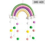HULIANFU Nordic Cloud Rainbow Raindrop Wall Hangings Decoration For Kid Girls Bedroom Hanging Pendant Baby Bed Tent Hanging Toy Pendant