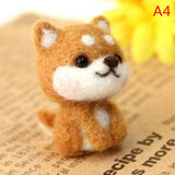 HULIANFU Non-Finished Felt Kit Cute Animal Collection Panda Squirrel Cat Penguin Doll Wool Felt Poked Kitting DIY Felting Materials