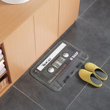 HULIANFU Retro Cassette Music Tape Floor Mat Multiple Choice Funny Entrance Door Mat Living Room Kitchen Non-Slip Carpet Bathroom Doormat