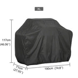 HULIANFU Waterproof BBQ Cover Anti-Dust Outdoor Heavy Duty Charbroil Grill Cover Rain Protective Barbecue Cover 7 Sizes Black BBQ Cover