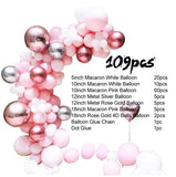HULIANFU Macaron Pink Balloon Garland Arch Kit Wedding Birthday Party Decoration Kids Globos Gold Confetti Latex Ballon Baby Shower Girl