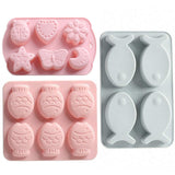 HULIANFU Silicone Molds for Soap Handmade Soap Mould Diy Round Cute Animal Fish Shape Making Soaps Candle Chocolate