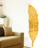 HULIANFU 2023 DIY Feather Plume 3D Mirror Wall Sticker for Living Room Art Home Decor Vinyl Decal Acrylic Sticker Mural Wall Decor Wallpaper