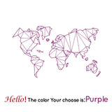 HULIANFU Large Size Geometric World Map Wall Sticker Vinyl Mural Removable Bedroom Decor Stickers Home Living Room Decoration Accessories