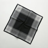 HULIANFU Men  Fashion Business Pure Cotton Jacquard Plaid Handkerchief Out Camping Picnic Eating Clean Portable Pocket Towel Harajuku