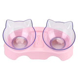 HULIANFU Non-Slip Pet Bowls For Cats Food Cat Water Bowl Double Cat Bowl Dog Bowl Pet Feeding Cat Dogs Feeder Protection Cervical