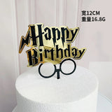 HULIANFU New Cartoon Happy Birthday Acrylic Cake Topper Cute Boy Witch Cake Topper For Kids Birthday Party Cake Decorations Baby Shower