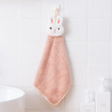 HULIANFU Soft Baby Towel Cartoon Animal Hand Towel Hanging Face Towel Cute Absorbent Bathing Towel For Bathroom Kitchen Quick Dry Towel