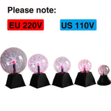 HULIANFU Novelty Glass Magic Plasma Ball Light 3 4 5 6 inch Table Lights Sphere Nightlight Magic Plasma Night Lamp