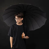 HULIANFU Parachase Big Umbrella Wooden Windproof 16 Ribs Business Japanese Long Handle Umbrella Rain Women Men 120cm Golf Clear Umbrella